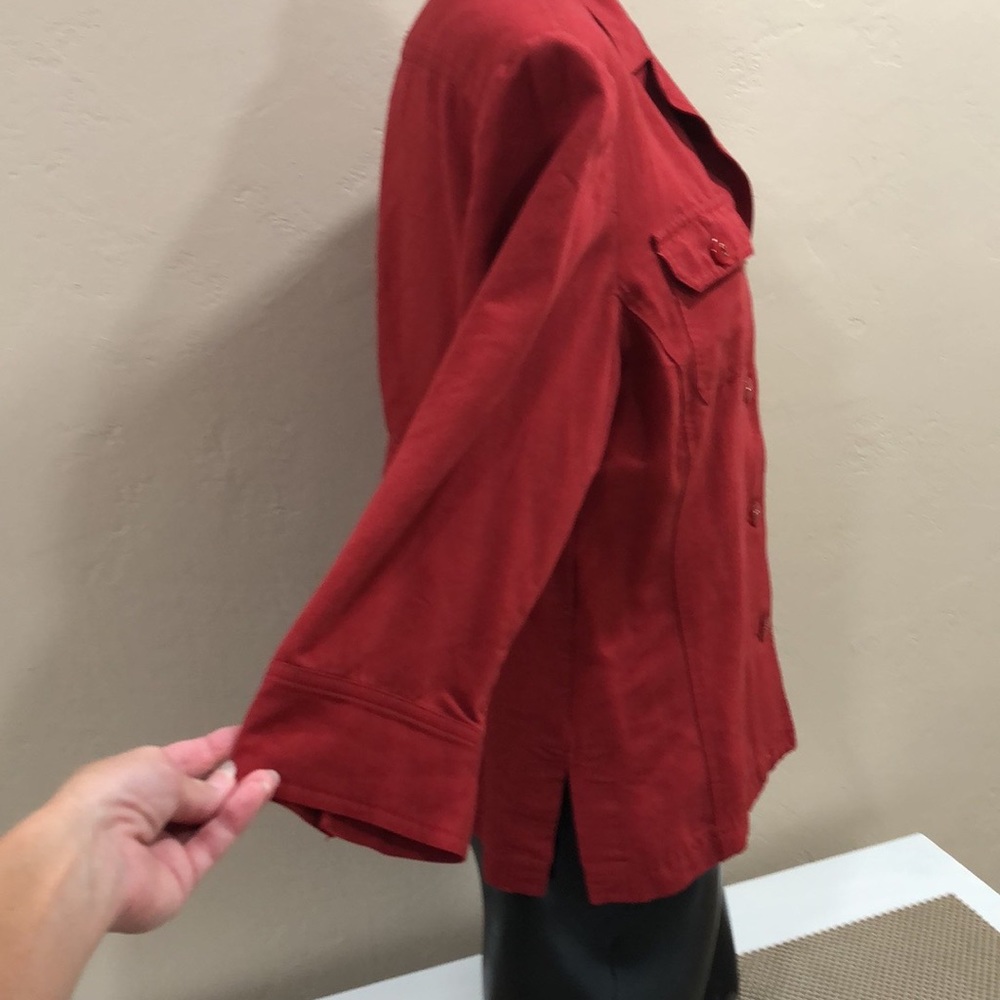 LIZ Claiborne Emma James  red woman button blazer - Picture 4 of 5